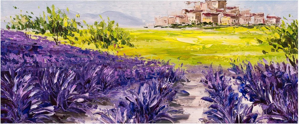 Tablou - Provence, Franța, pictură în ulei (120x50 cm)