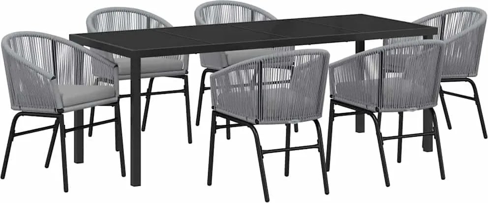 vidaXL Set de masă pentru grădină 7 pcs Antracit