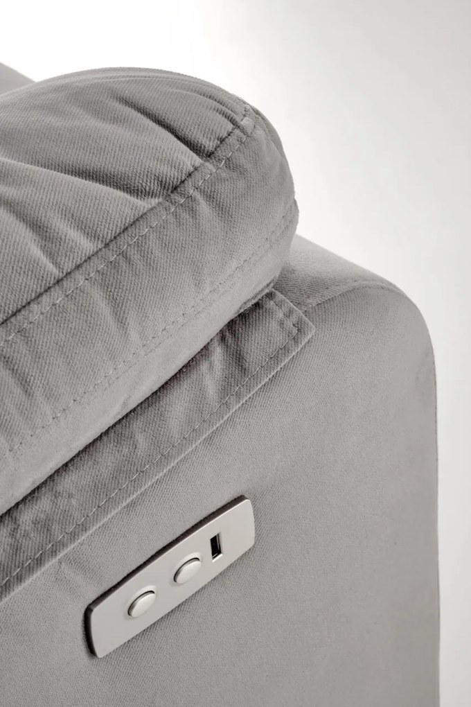 Fotoliu recliner Loris stofa gri H105 cm