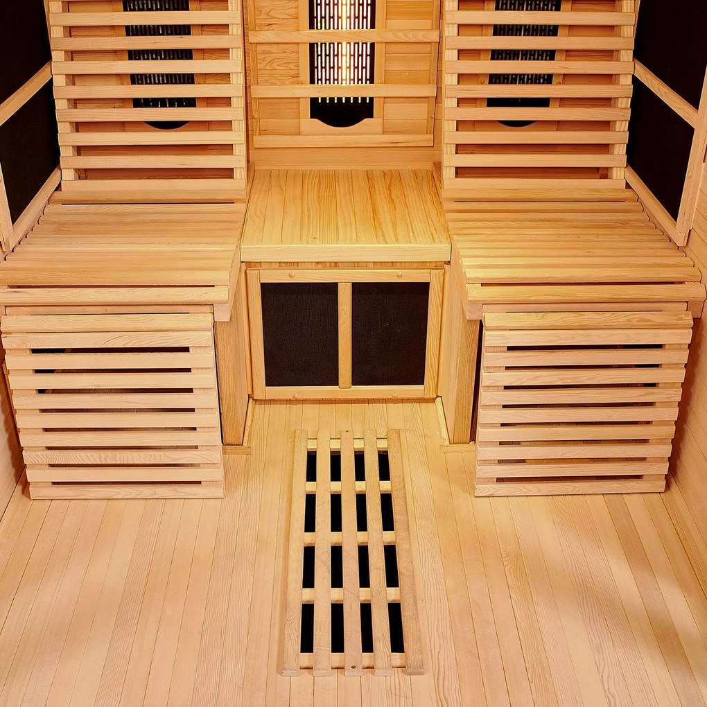 Infračervená sauna/ tepelná kabína Helsinki 150 s triplexným vykurovacím systémom a drevom Hemlock