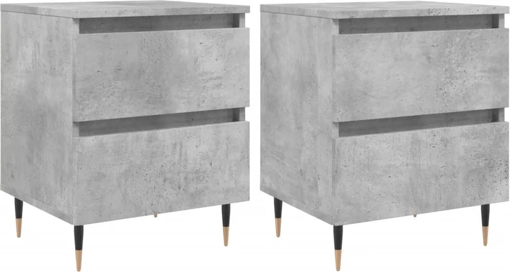 vidaXL Noptiere, 2 buc., gri beton, 40x35x50 cm, lemn compozit