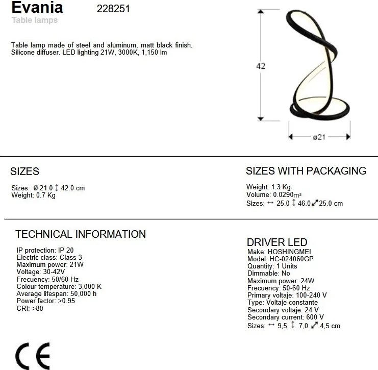 Veioza LED design modern Evania