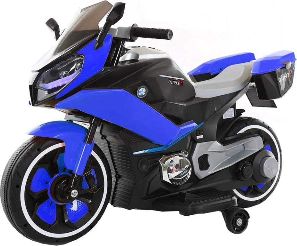 Motocicleta Electrica cu Acumulator Pentru Copii NOVOKIDS™ Nepal Premium Motor, 3-8 ani, max 30 kg, Cu Bluetooth, Melodii si Sunete , Roti