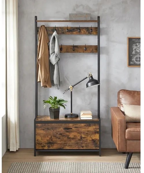 Cuier de podea NAVOR, maro/negru