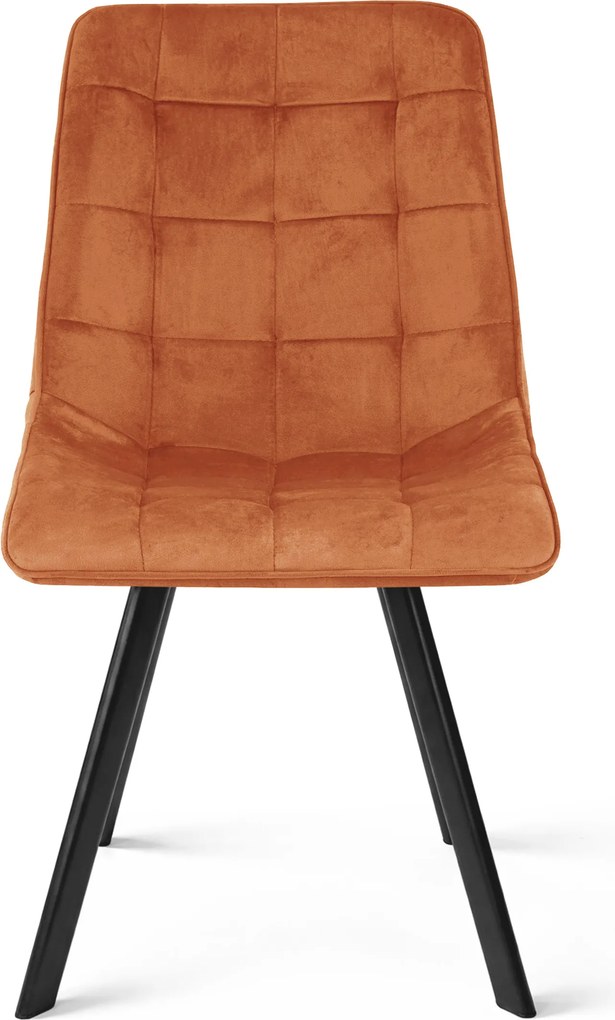 Scaun de sufragerie CIEZA VELVET cu picioare negre, teracota