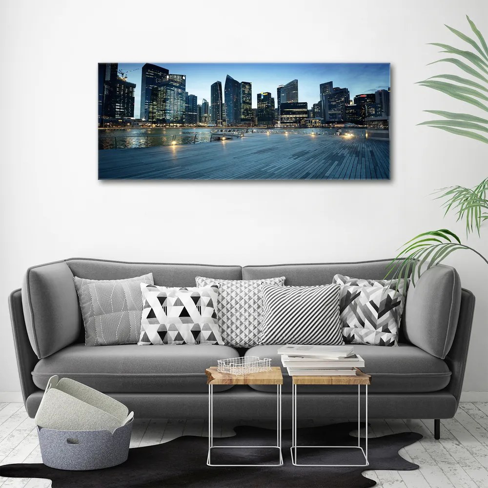 Tablou pe pânză canvas Singapore timp de noapte