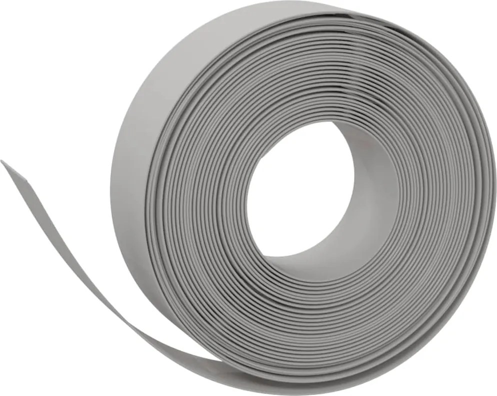 vidaXL Bordură de grădină, gri, 10 m 15 cm, polietilenă