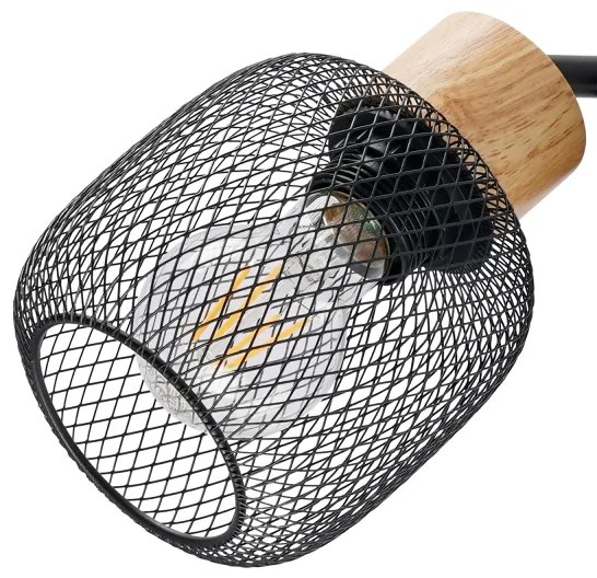 Brilagi - Lampă de podea BASKLITE 3xE27/15W/230V lemn/negru