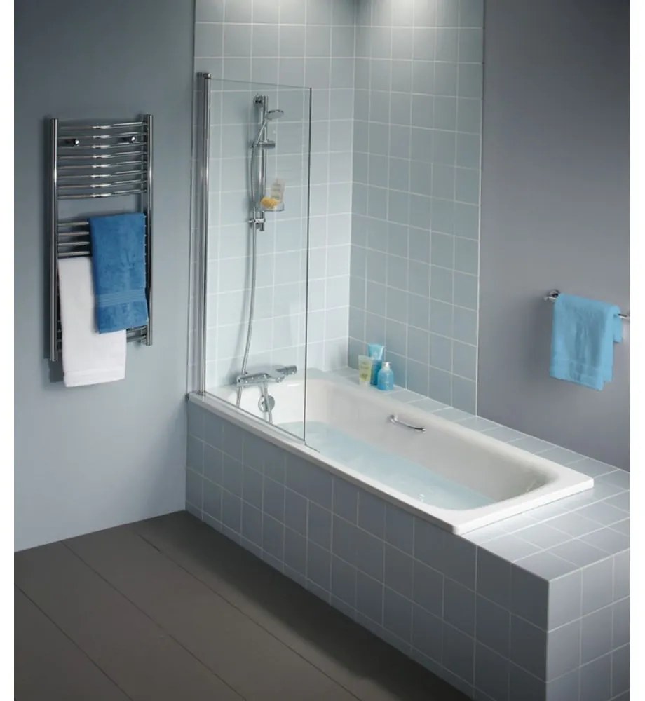 Paravan cada, 80x140 cm, silver bright   sticla transparenta