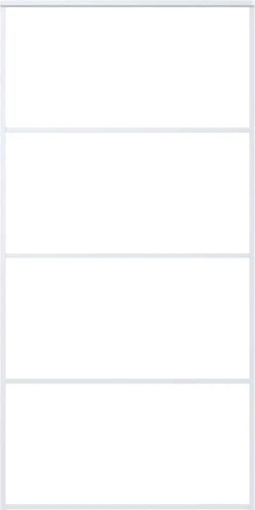 vidaXL Ușă glisantă, alb, 102,5x205 cm, sticlă ESG și aluminiu