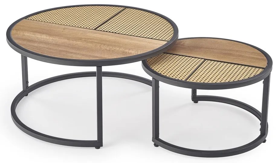 Masa de cafea Garmin, stejar auriu/negru
