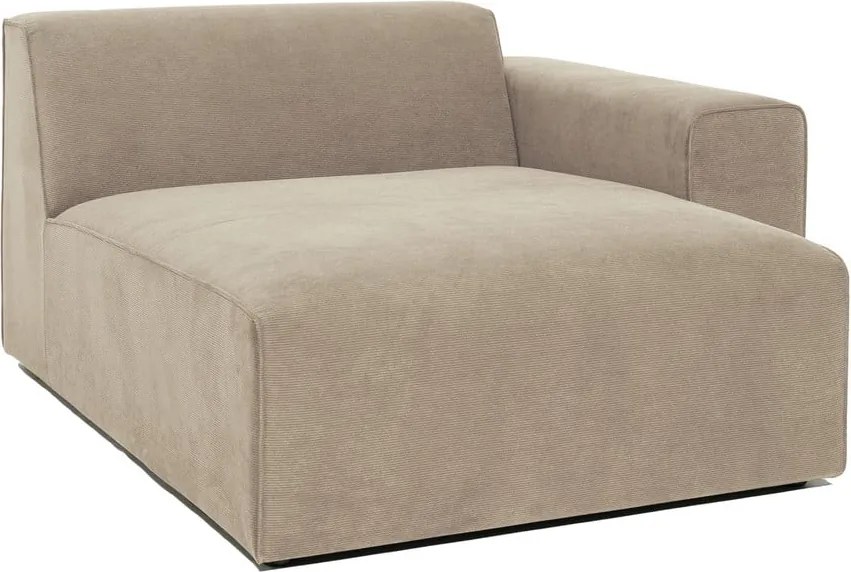 Modul pentru canapea bej din catifea reiată (partea dreaptă) Sting - Scandic