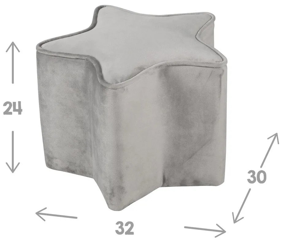 Puf pentru copii gri deschis cu tapițerie din catifea Lil Sofa – Roba