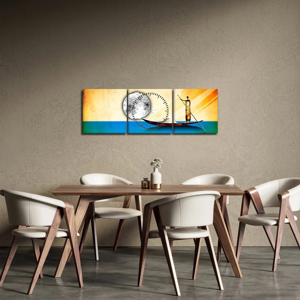 Tablou - Pictură străveche (cu ceas) (90x30 cm)