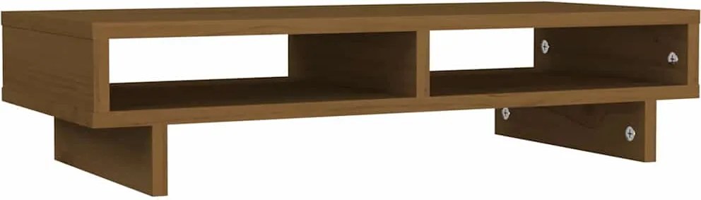 vidaXL Suport pentru monitor, maro miere, 60x27x14 cm, lemn masiv pin