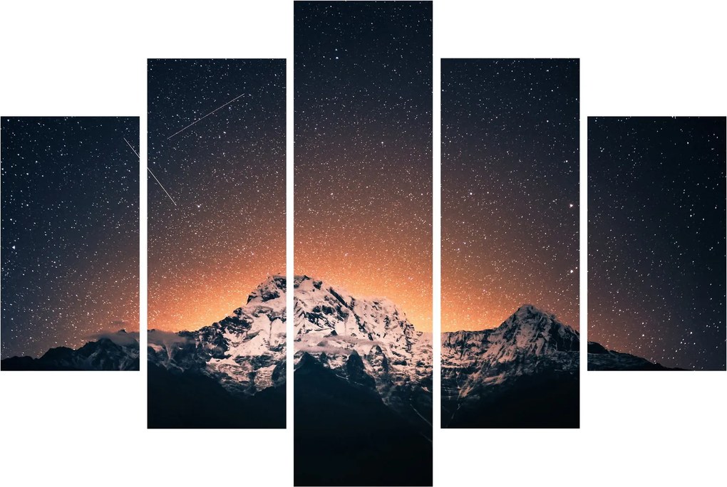 Tablou cu cerul nocturn și munți (150x105 cm)