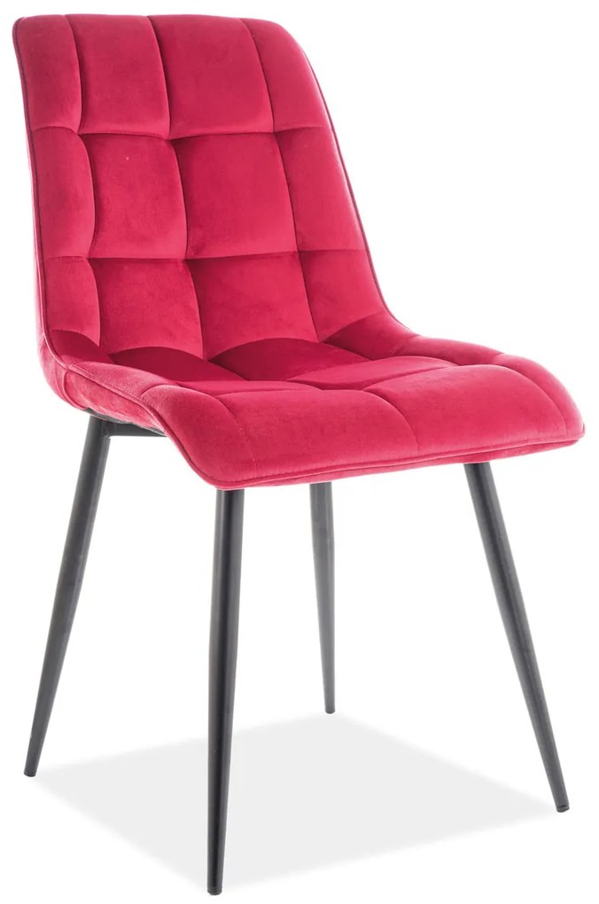 Scaun elegant catifea si picioare negre Chic Velvet bordo