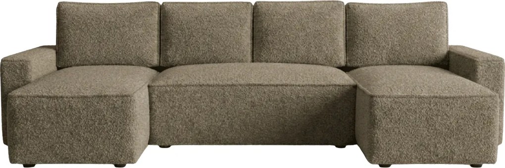 OFERTA Canapea extensibila in U SMART BOUCLE 303x143 cm, bej inchis calitatea II