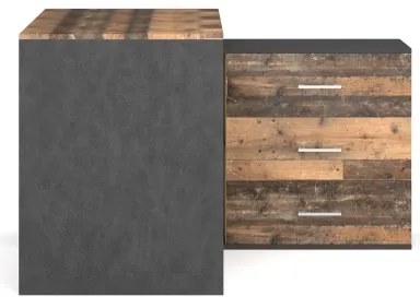 Birou JULES cu sertare și colț universal stânga/dreapta maro/negru