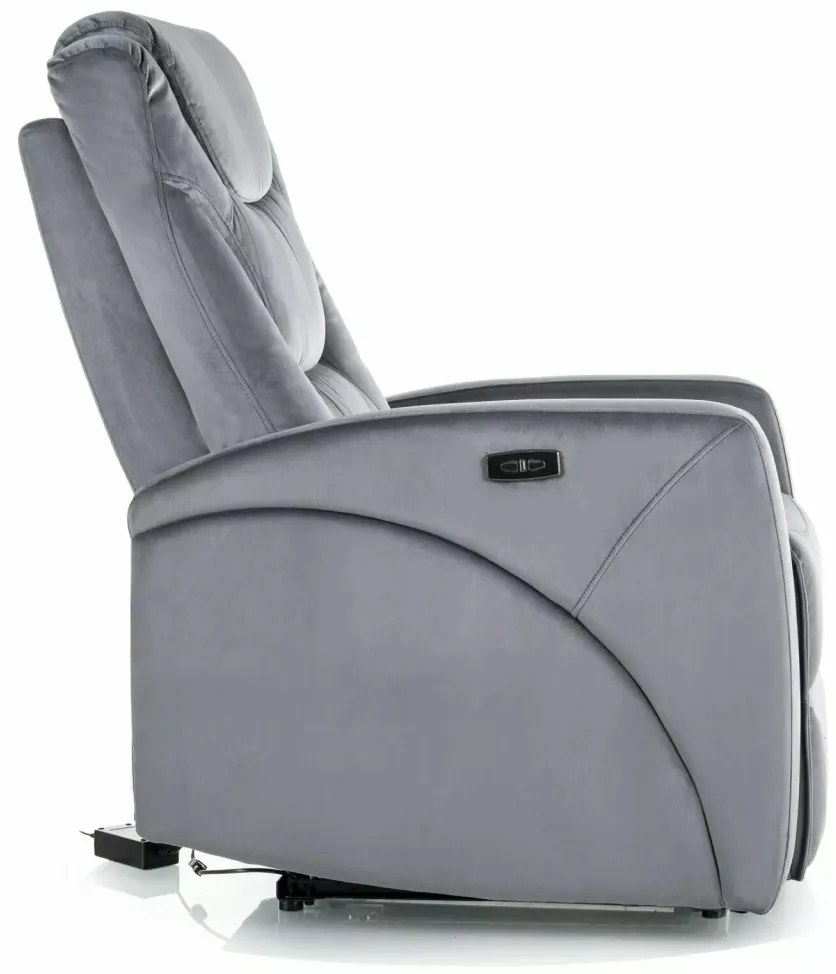 Fotoliu recliner Kronos velvet gri Blu14