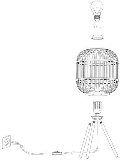 Eglo 43218 - Lampă de masă BORDESLEY 1xE27/28W/230V