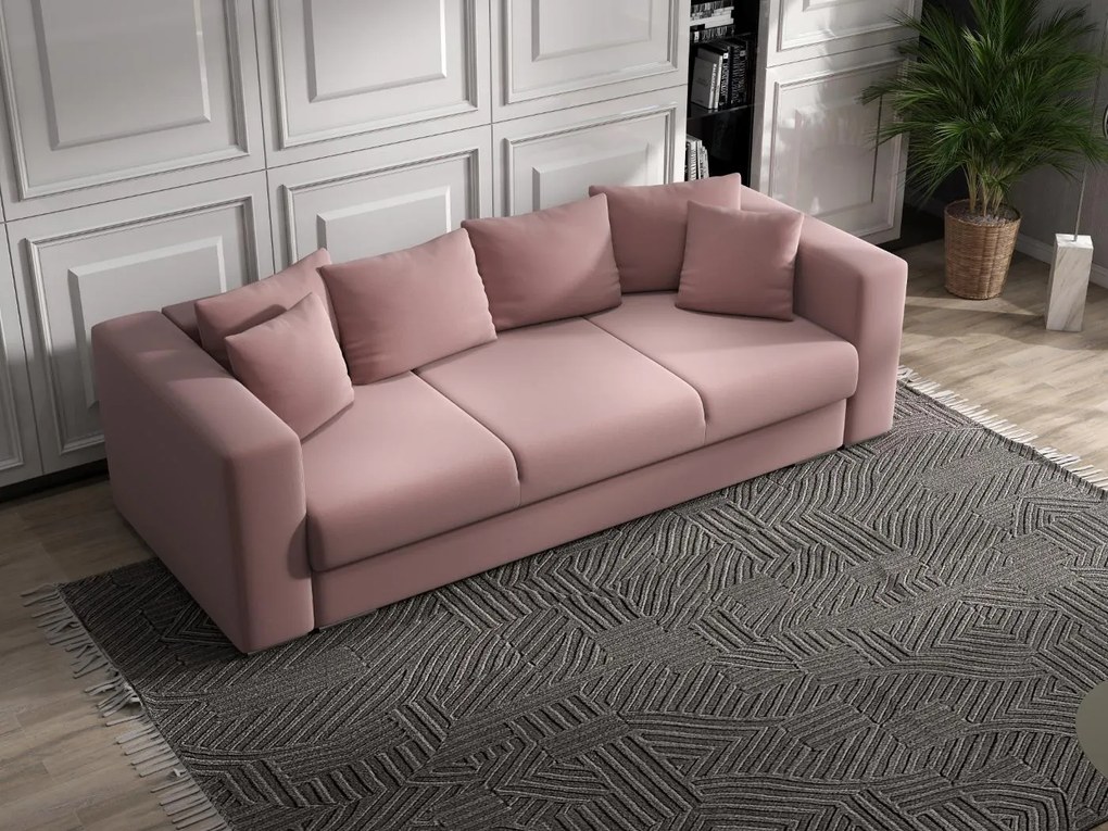 Canapea extensibilă dumonde cu ladă de depozitare si sezut confortabil din spuma high-density, Gloria Royal Roz 240x100 cm