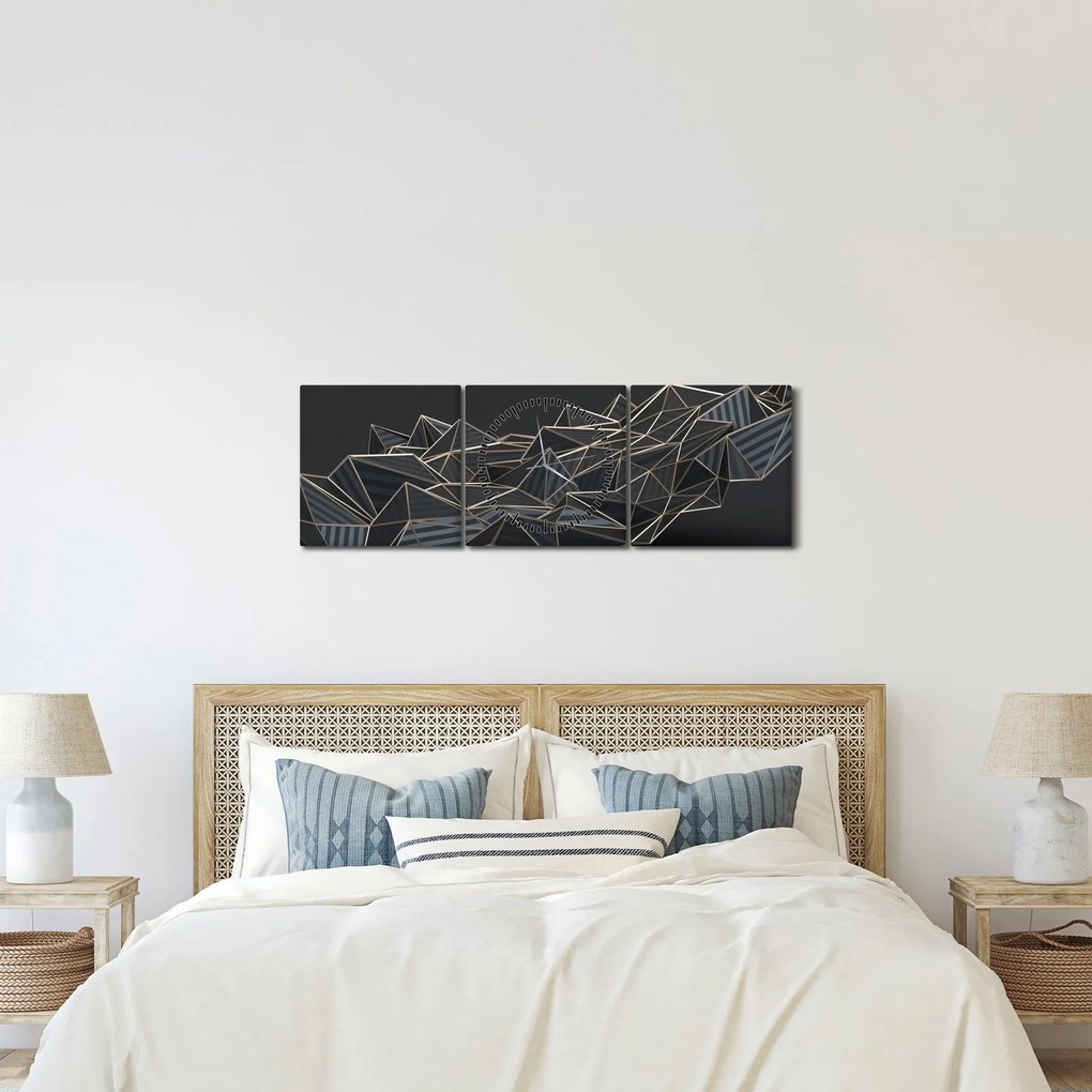 Tablou abstracției (cu ceas) (90x30 cm)