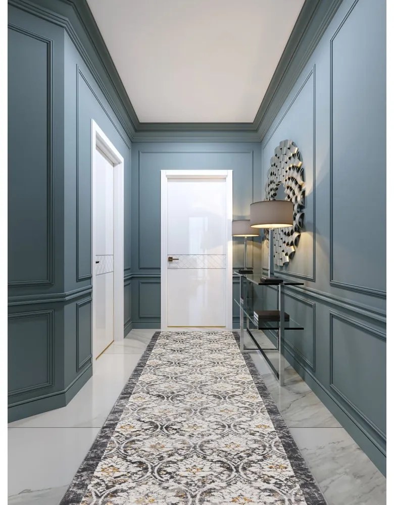 Covor tip traversă gri închis-fildeș 67x200 cm Soft Viskan – FD