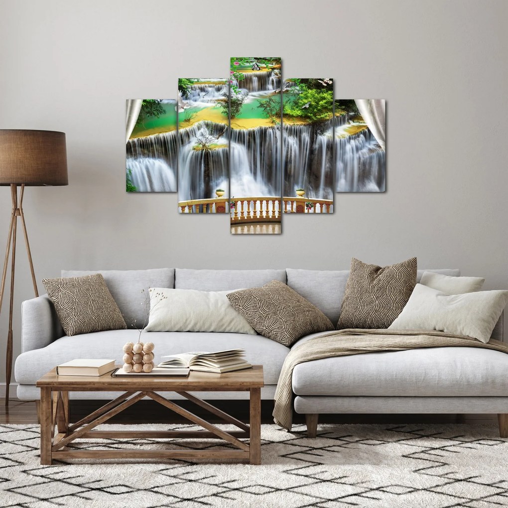 Tablou - Privire la cascade magice (150x105 cm)