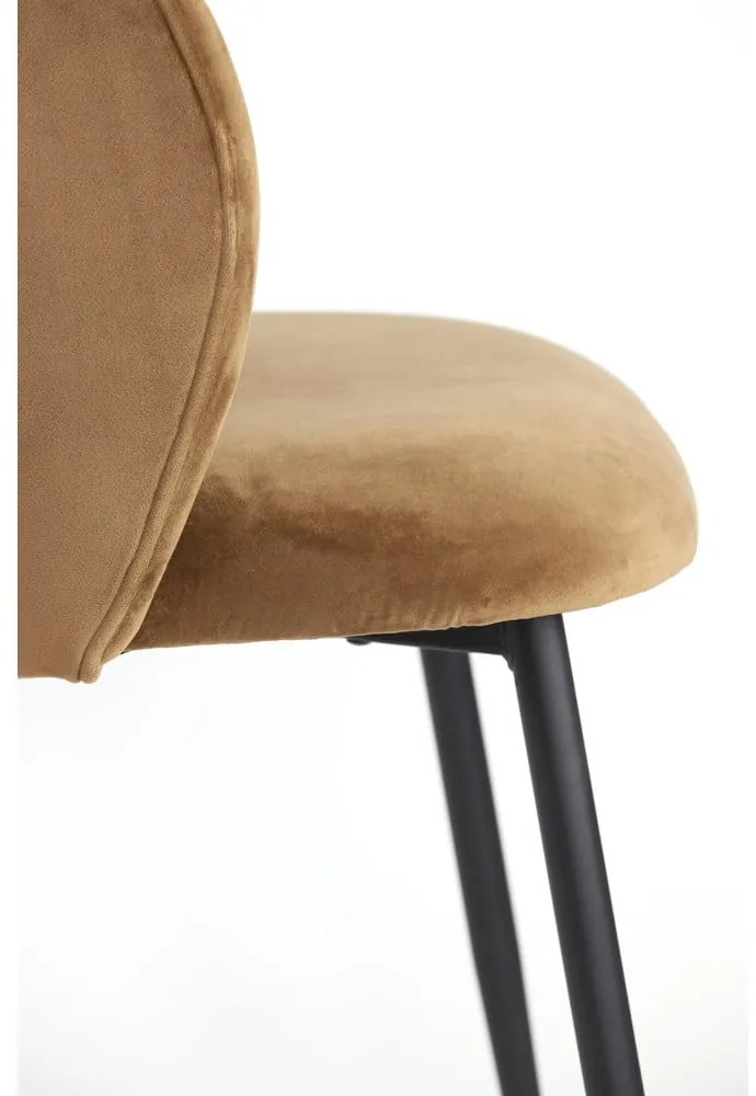 Scaun de dining maro din catifea Elyna – Light & Living