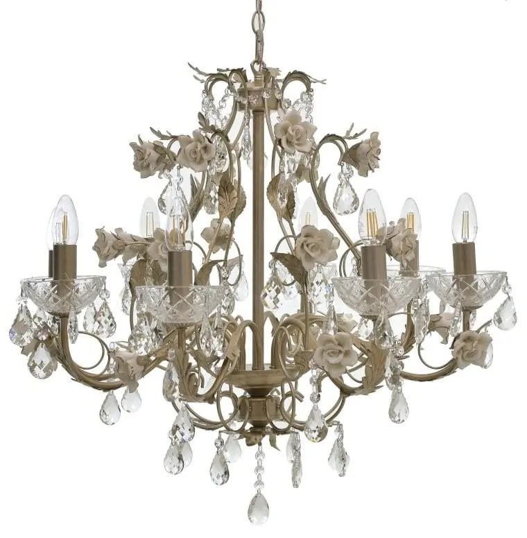 Candelabru Elegant Roses cu 8 becuri 60 cm x 55 cm