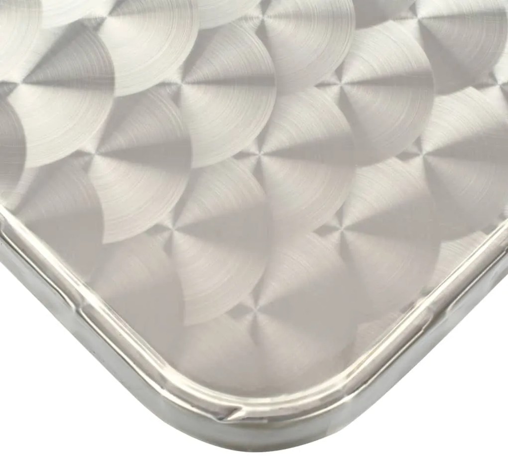 Masa de gradina, argintiu, 80 x 80 x 70 cm, aluminiu