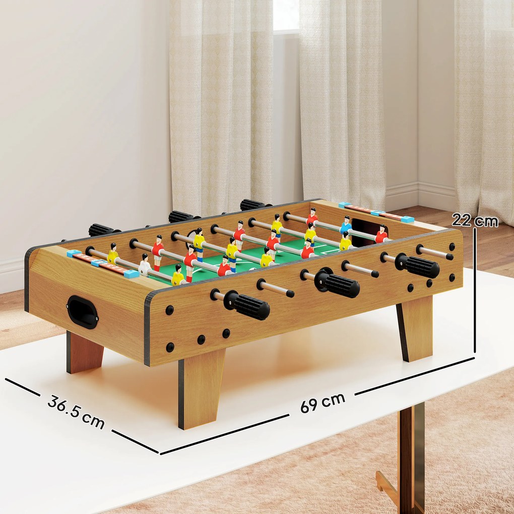 HOMCOM Masă de fotbal pentru copii de peste 6 ani 2 mingi 18 jucători 69 x 37 x 24 cm | Aosom Romania