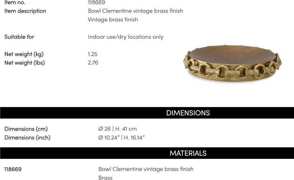 Tava, Obiect decorativ design LUX Clementine