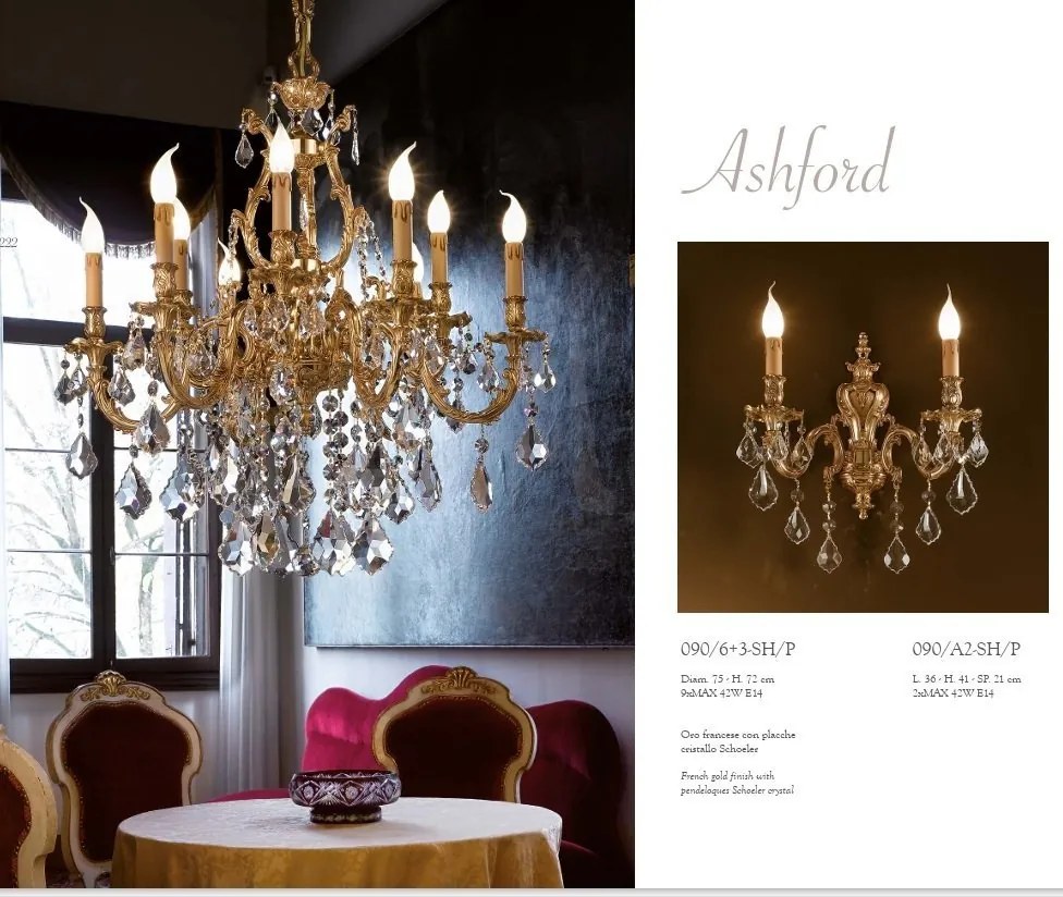 Candelabru 9 brate LUX design clasic realizat manual Ashford