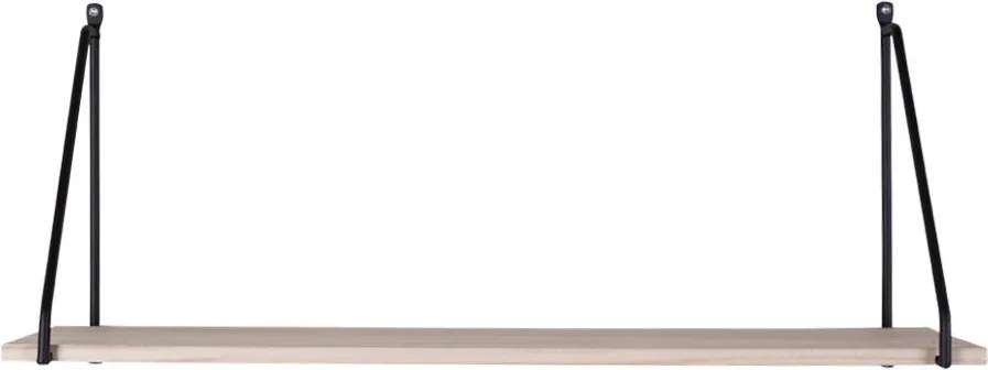 Raft Arnhem, raft din lemn natural, ramă neagră 65x17 cm