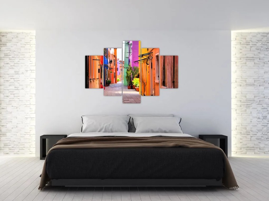 Tablou cu străduță colorata italiană (150x105 cm)