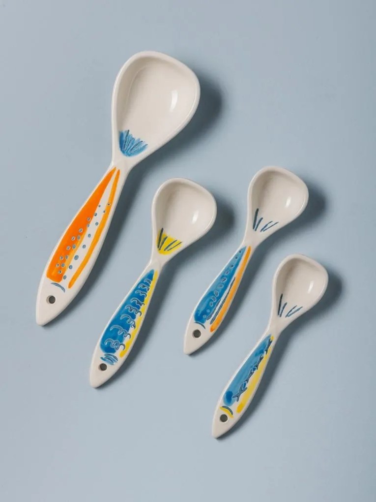 Set 4 linguri din ceramica, Sardines