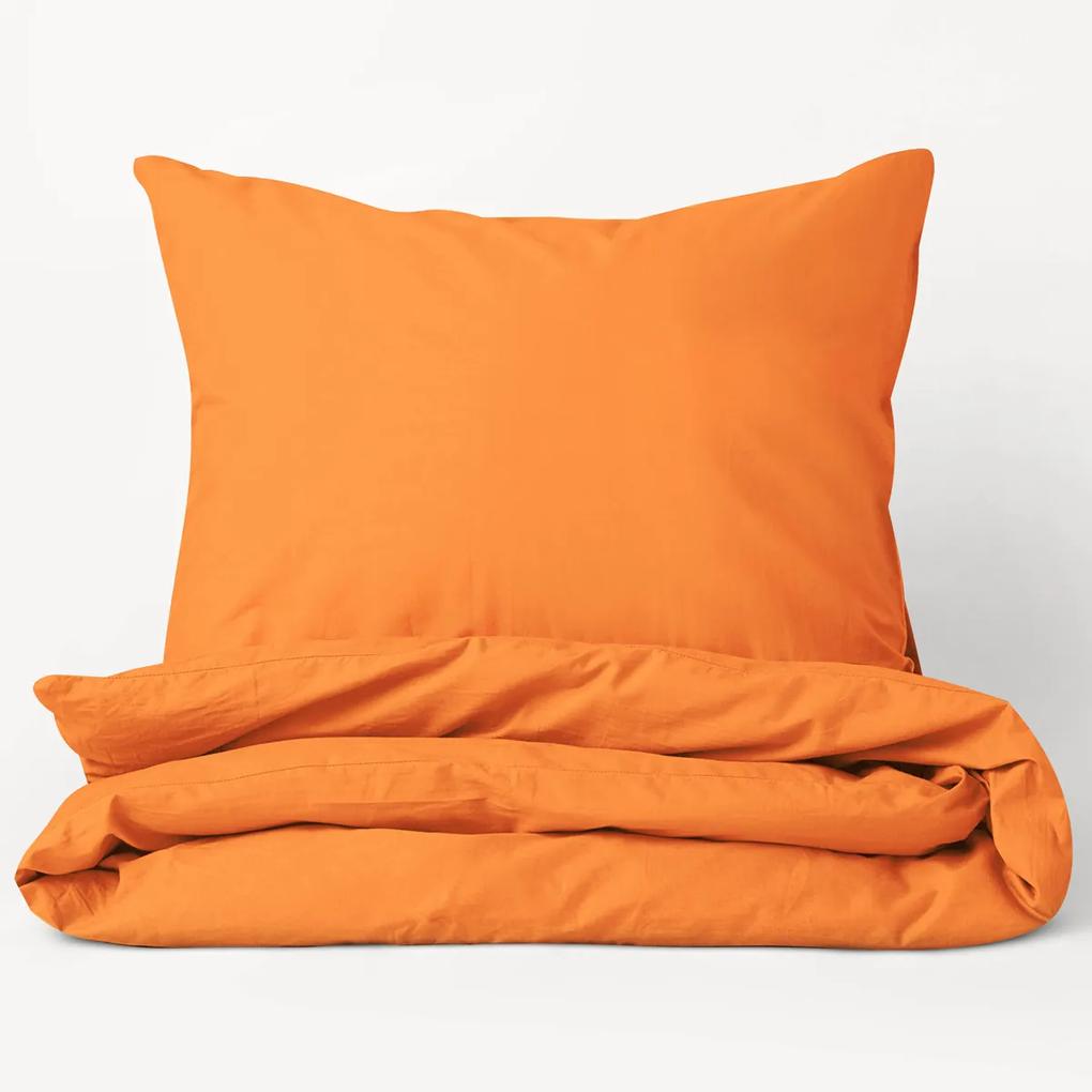 Goldea lenjerie de pat din 100% bumbac - portocaliu 140 x 200 și 70 x 90 cm