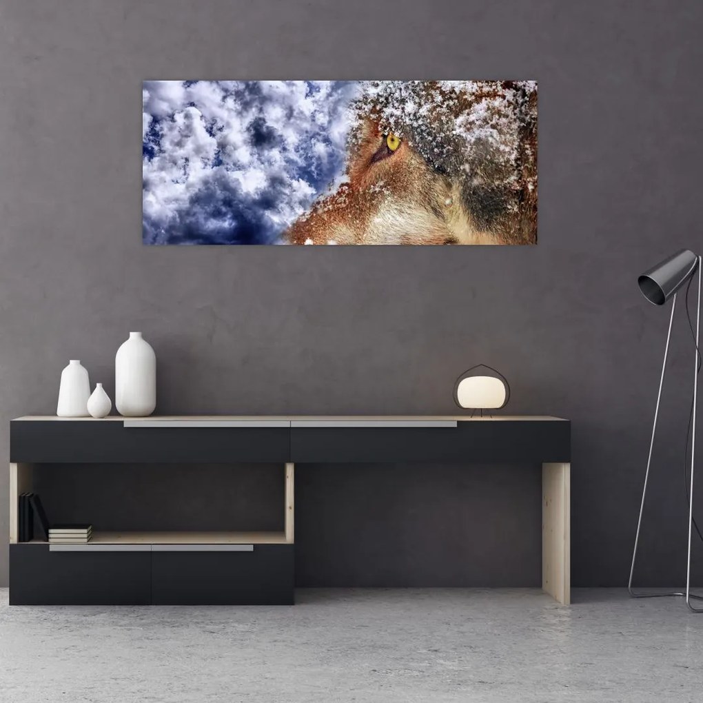 Tablou cu lup (120x50 cm)