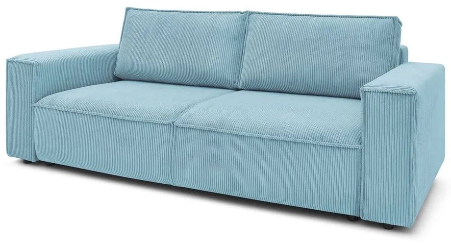 Canapea extensibilă din reiat Bobochic Paris Nihad, 245 cm, albastru deschis