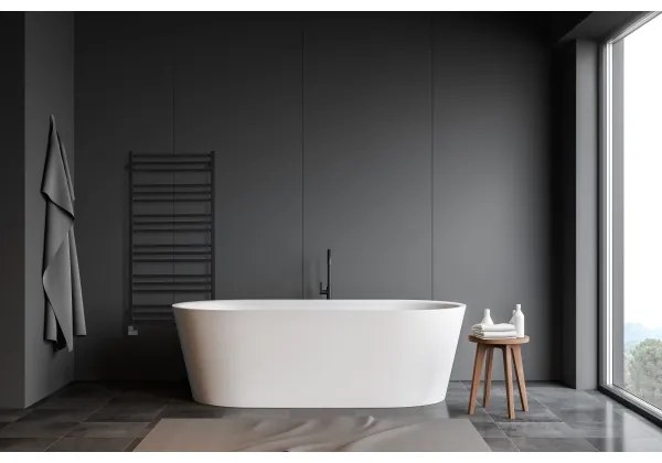 P.M.H. AV4B - Radiator de baie tip scară AVENTO, 567 W, 121 cm, negru