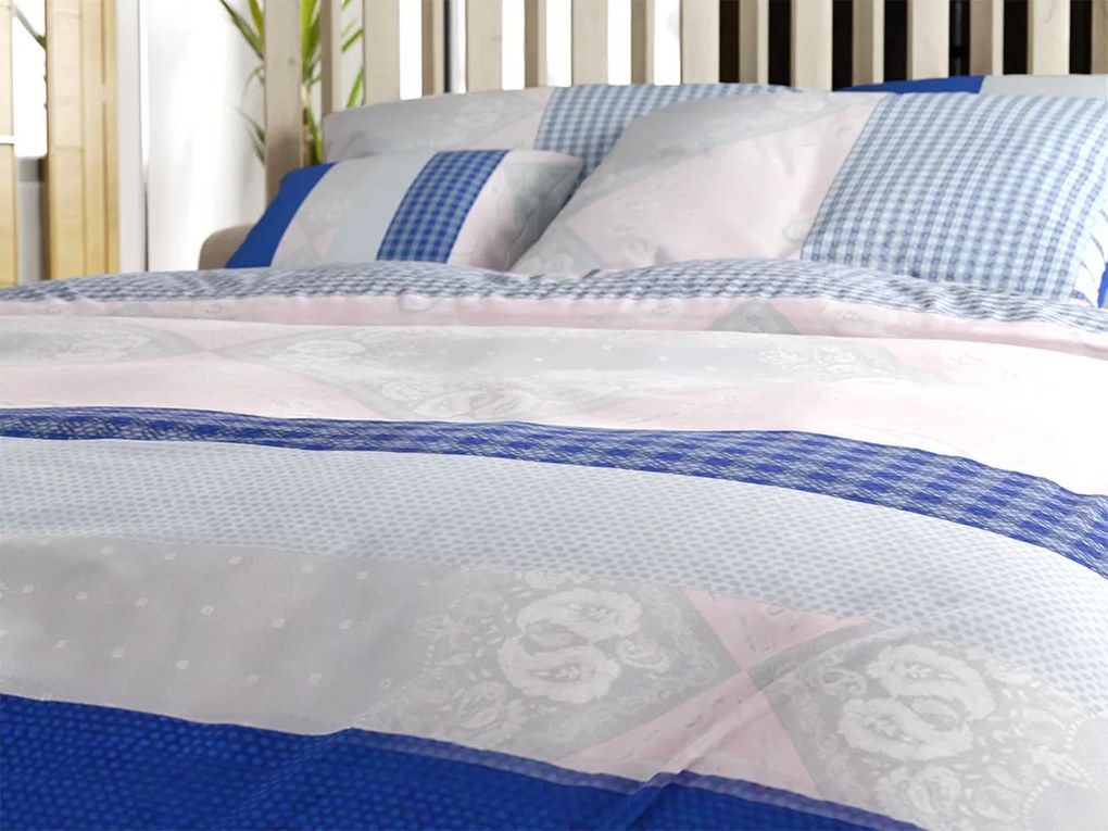 Lenjerie de pat din bumbac Renforcé LUKA albastru Dimensiune lenjerie de pat: 70 x 90 cm | 140 x 200 cm