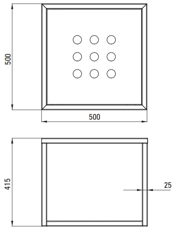 Set consola baie suspendata neagra Deante Temisto cu lavoar inclus 50 cm 500x500 mm