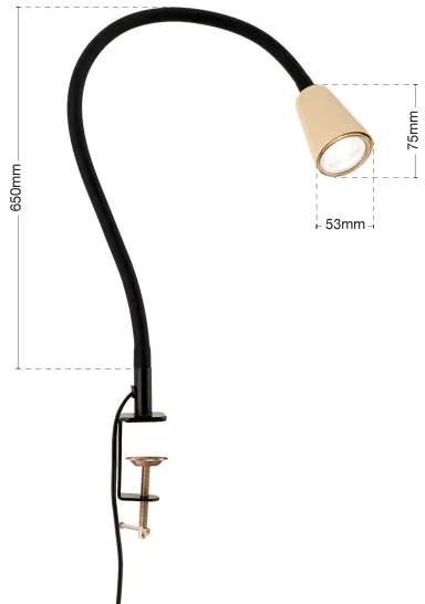 Orion - Lampă de birou flexibilă DOTTY cu clemă, 1xGU10/10W/230V, bej/negru