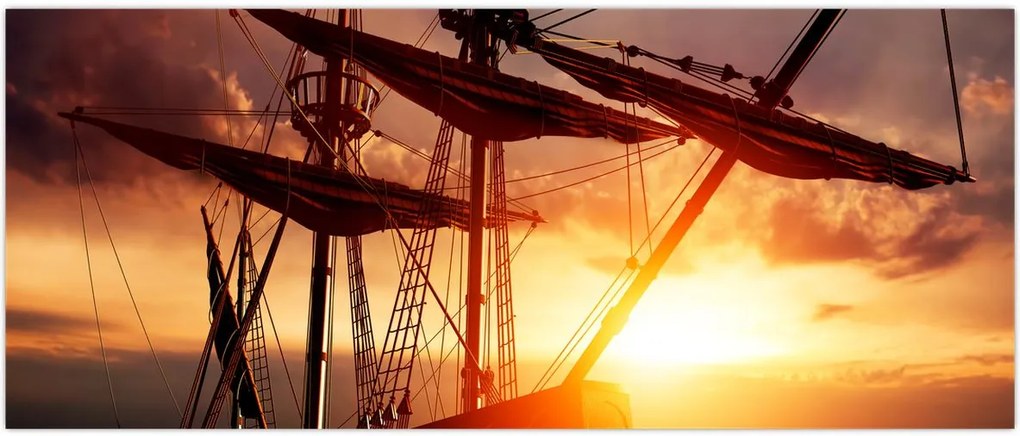 Tablou - Navă de pirați veche (120x50 cm)