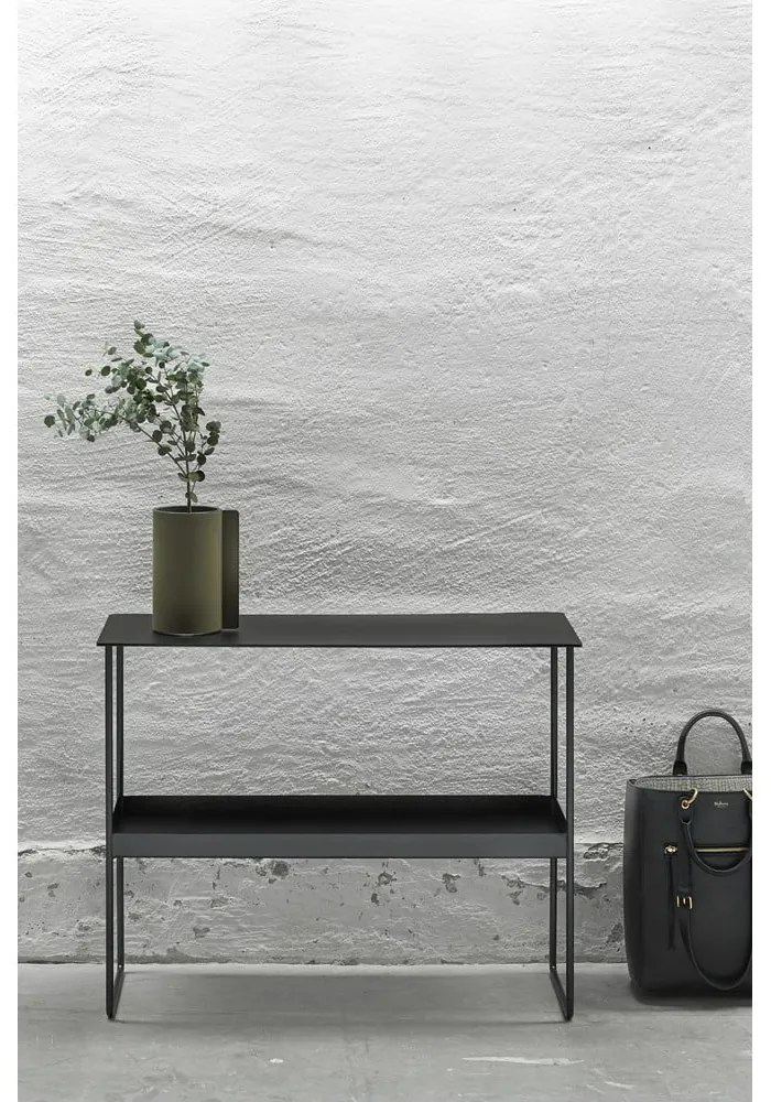 Masă consolă neagră din metal 29x78 cm Bull – LIND DNA