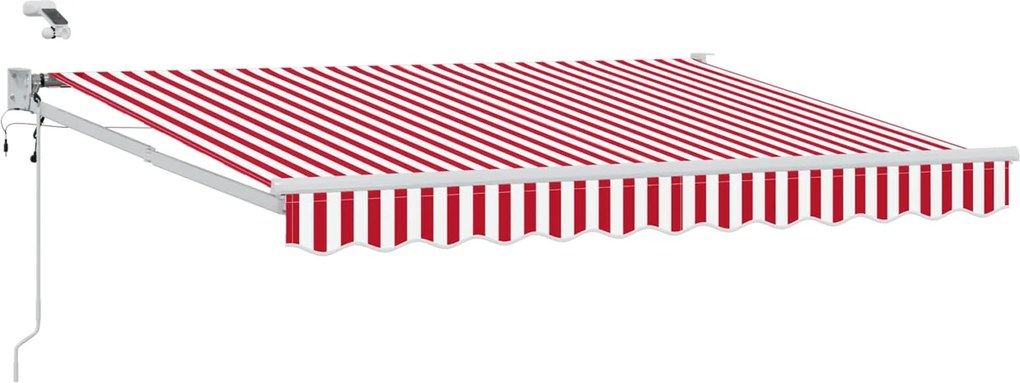 vidaXL Cort electric retractabil Roșu și Alb 3,5 x 2,5 m