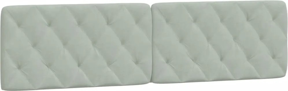 vidaXL Pernă tăblie de pat, gri deschis, 200 cm, catifea