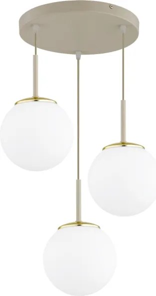 Brilagi - Lustră suspendată pe cablu MILO ECRU 3xE27/60W/230V, bej/auriu